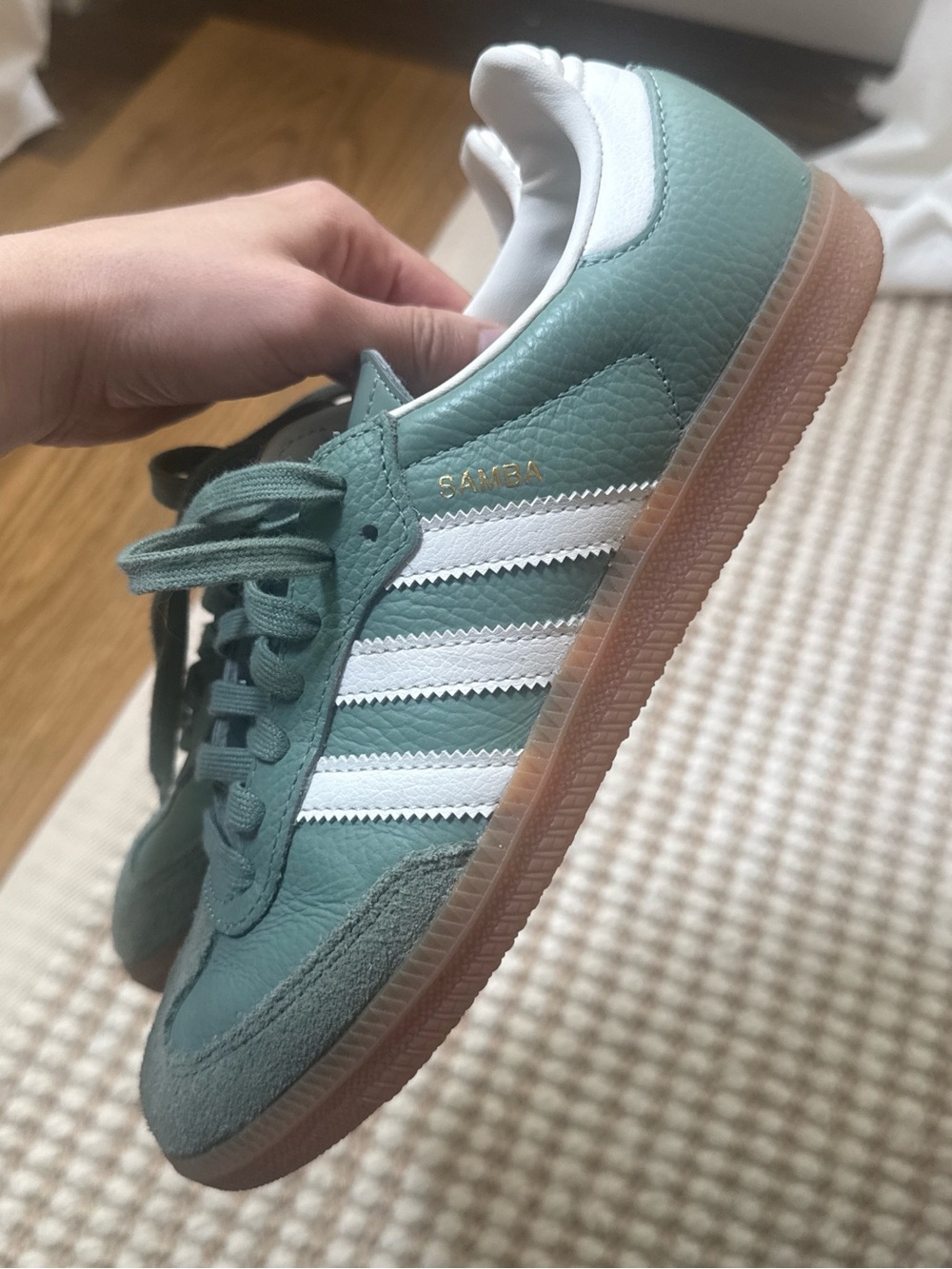 Adidas Samba Sneakers in Sage/Mint Green - Picture 6 of 6